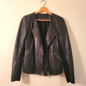 Trouve Black Leather Moto Jacket